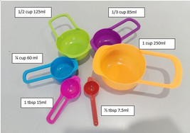 Measuring Cup Spoon Set Baking Tool Spatula Plastic Set Colourful Plasti... - $23.65