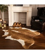 Benron Premium Brown Cowhide Rug, 55 X 62 Inches Cow Print Rugs For Livi... - $46.96