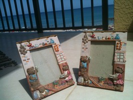 2 Teddy Bear Family Ceramic Picture Frames for 5&quot; x 4&quot; Photos - £47.89 GBP