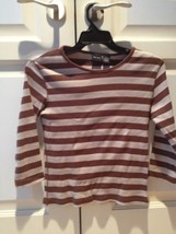 brown and tan striped 100% cotton top by xhilaration size large - £19.97 GBP