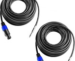 Two 25-Foot Professional Speakon To 1/4 Speaker Cables, Each With A Twis... - £35.95 GBP