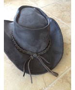 black leather cowboy hat - £68.08 GBP