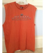 harley davidson cut off sleeves  t shirt size xl orange by Harley Davidson - £15.62 GBP