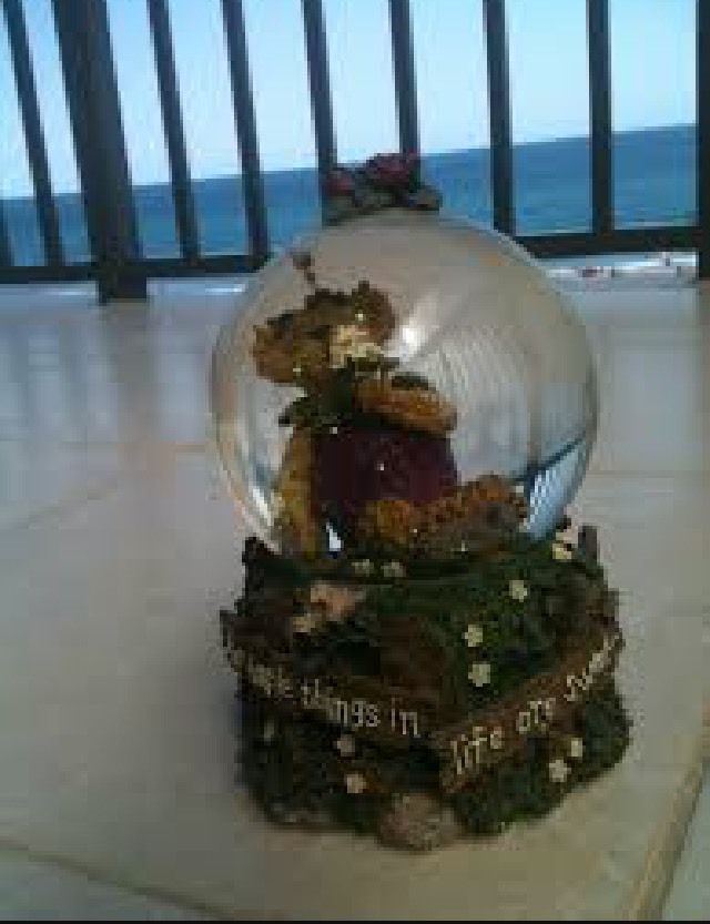Teddy bear glitter globe music box in the good old summertime the simple things  - $68.99
