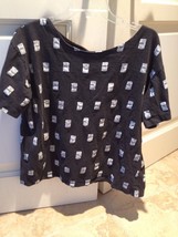 Cruzin Suzin Black And White Short Sleeve Shirt Size Medium - £15.98 GBP