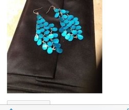 Gorgeous Blue Sequin Dangling Pierced Earrings - $64.99
