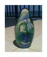 captivating blue green swirling turquoise glass sculpture approximately 7&quot; - £51.21 GBP