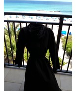 bloomingdales womens black trenchcoat size 8 zipper, snaps, belt,hidden ... - £79.92 GBP
