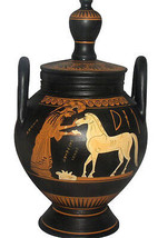 Ancient Greek Bizoutieres Vase with goddess Athena Museum Replica Reproduction - £139.39 GBP