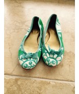 Turquoise Design Ballet Style Fabric Shoes size 1 by crewcuts made in italy - £19.91 GBP