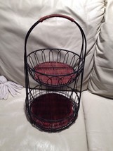 Double Basket Stand Approximately 18&quot; X 10&quot; Beautiful Condition - £39.30 GBP