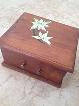 Wooden Box with red lining 12" x 10" by 7" tall - £79.23 GBP