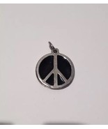 black and silver toned peace sign pendant - £38.39 GBP