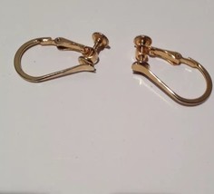 loop earrings gold tone Clip On with screw back - $24.99