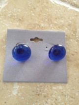 pair of glass button pierced earrings with posts - £15.68 GBP