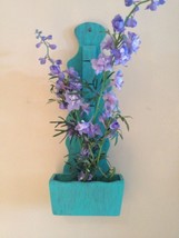 Turquoise Colored 20" Note Wall Organizer With Silk Flowers - £29.56 GBP
