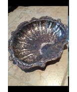 Silver Plate Shell Platter On Three Feet Needs Polishing - £235.98 GBP