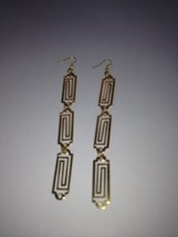 triple rectangle geometric design earrings pierced - £15.97 GBP