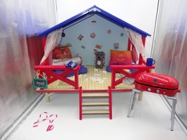 American Girl Retired Camp Hangout Tent Cabin Games BBQ Bulldog Explore ... - $207.90