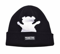 Primitive x Grizzly GripTape Black Bear Fold Cuff Beanie Winter Skate Ha... - $459.19 MXN