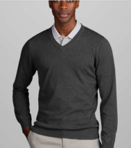 Jos. A. Bank Tailored Fit V-Neck Pima Cotton Charcoal Sweater.Size: L - $37.39