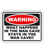 WARNING WHAT HAPPENS IN THE MAN CAVE STICKERS DECALS VINYL AUTO WALL [QTY 5] - £4.64 GBP