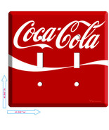 NEW RED COCA-COLA CLASSIC DOUBLE LIGHT SWITCH COVER WALLPLATE RETRO VINT... - $31.54 CAD