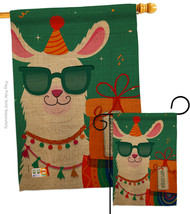 Cool Llamas Birthday - Impressions Decorative Flags Set S192186-BO - £46.28 GBP