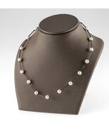 Ossidato Argento Sterling Coltivate Perle Stazione Collana 16 &quot; Lungo - €108,14 EUR