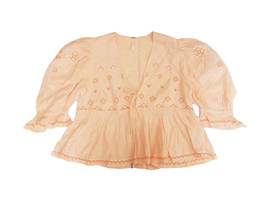 FREE PEOPLE Damen Bluse Blasses Elegant Stilvoll Orange Größe XS OB1085033  - £35.22 GBP