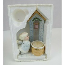 Vintage 1983 Pastel Pretties Yuletide Angel Porcelain Bisque Candle Holder - £11.59 GBP