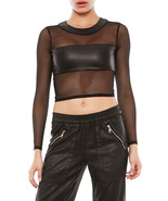 Donna Mizani Leatherette Banded Top, Black, Size XS - £29.95 GBP