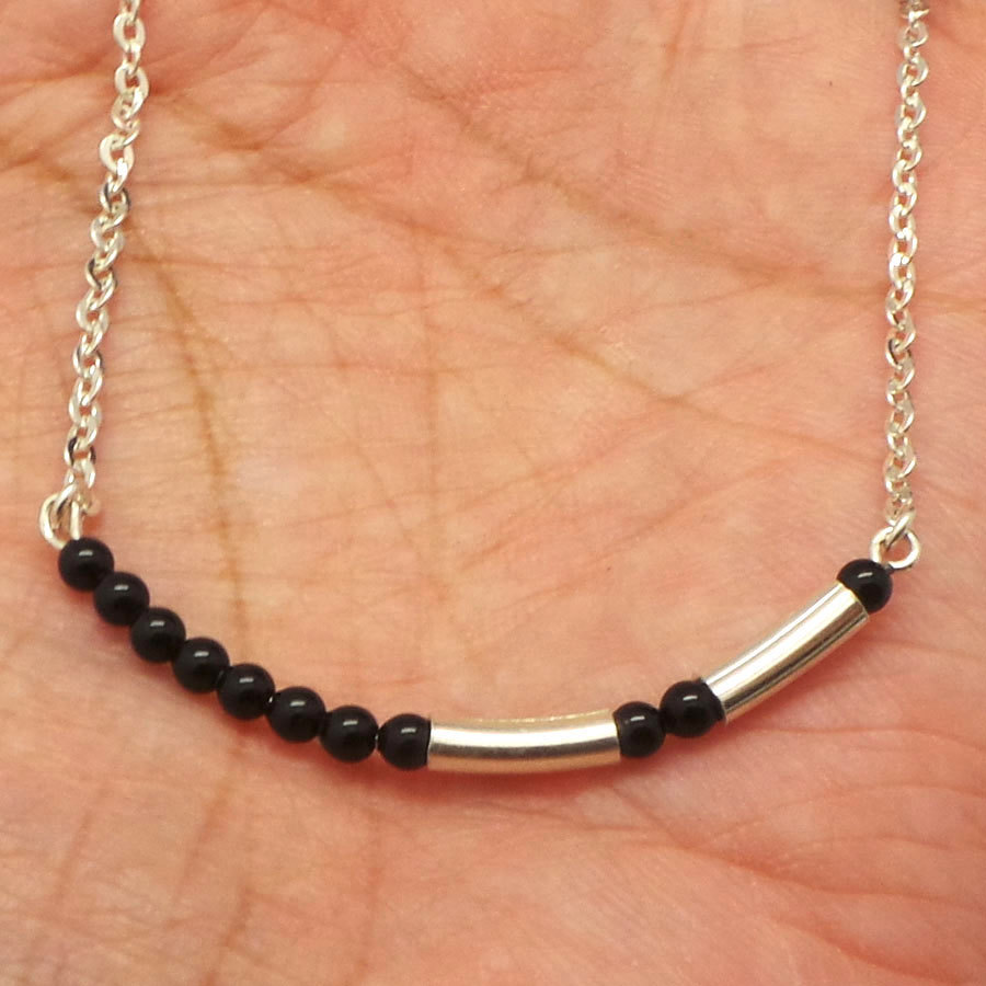 Handmade Pearl Sterling Silver Sister Message Morse Code Necklace 0 Sister gift - $42.00