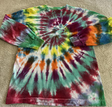 Allstyle Mens Womens Unisex Rainbow Spiral Tie Dye Long Sleeve Shirt Small - £11.32 GBP