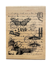 Rubber Stamp Inkadinkado Dawn Houser French Postage Background 8372 3.75 x 5 in - £9.49 GBP