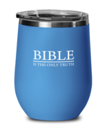 The Bible is the Only Truth, blue drinkware metal glass. Model 60062  - £21.51 GBP
