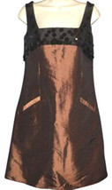 Nicole Nikki Miller Platinum Dress Size 8 Small Sheath Black &amp; Bronze Ab... - £16.08 GBP