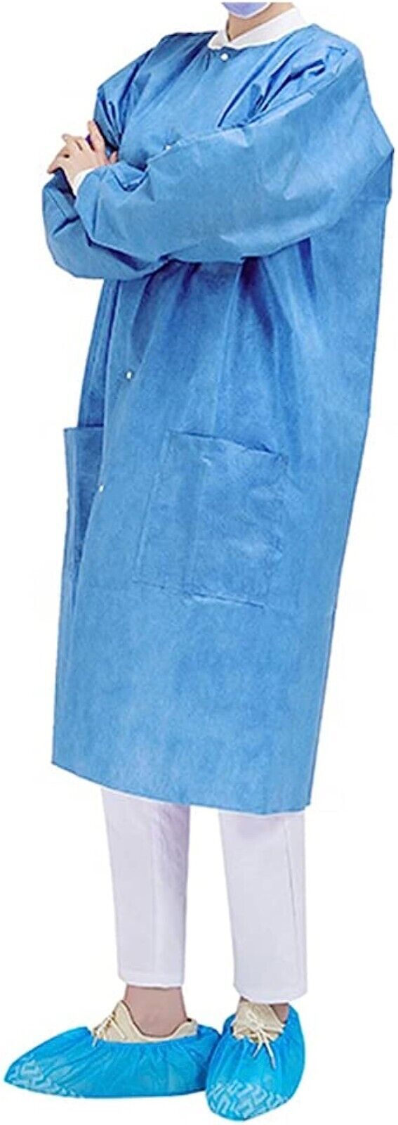 Durable SMS 45 GSM medium unisex lab coat made for Adult M/L High Qualit... - $32.99