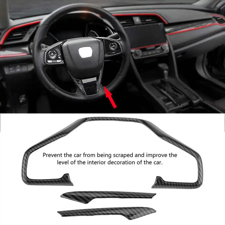 Primary image for Carbon Fiber Style Car Steering Wheel Frame Cover Trim for Honda Civic 10th 20