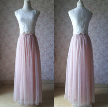 Pale Pink Tulle Skirt and Top Set Elegant Plus Size Wedding Bridesmaid Outfit image 2