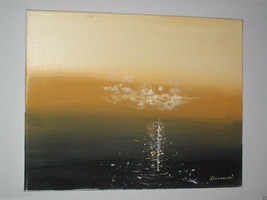 Original 14&quot; Seascape Modern Signed Canvas Painting   : Rdoward Fine Art - £38.77 GBP
