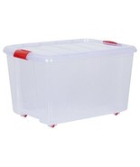 Plastic Storage Container Box with Wheels 25 LTR (Clear, Transparent), (... - $29.56