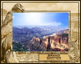 Grand Canyon National Park with Bobcat Laser Engraved Wood Picture Frame (5 x 7) - £23.32 GBP