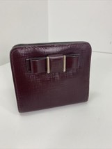 Coach Wallet Darcy Burgundy Red Leather Bow Zip Small F52224 W12 - £43.65 GBP