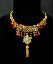 Exotic Pomander Necklace Gypsy necklace Etruscan perfume large fob turquoise  - £259.79 GBP