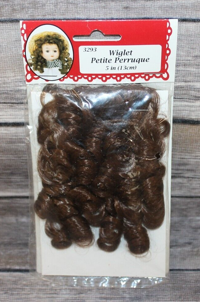 NIB Fibre-Craft 5" Wiglet Petite Perruque  3293-03 Doll Wig Brown Brunette 1996 - $10.99