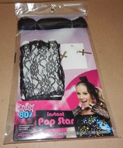 Halloween Adult Instant Pop Star Rockin 80&#39;s Accessory Bow Gloves Earrin... - $12.49