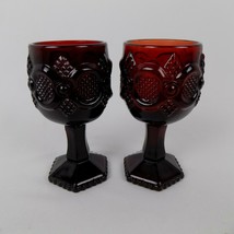 Vintage Set of 2 Avon 1876 Cape Cod Ruby Red Glass Dessert Wine Goblet 4... - $11.65