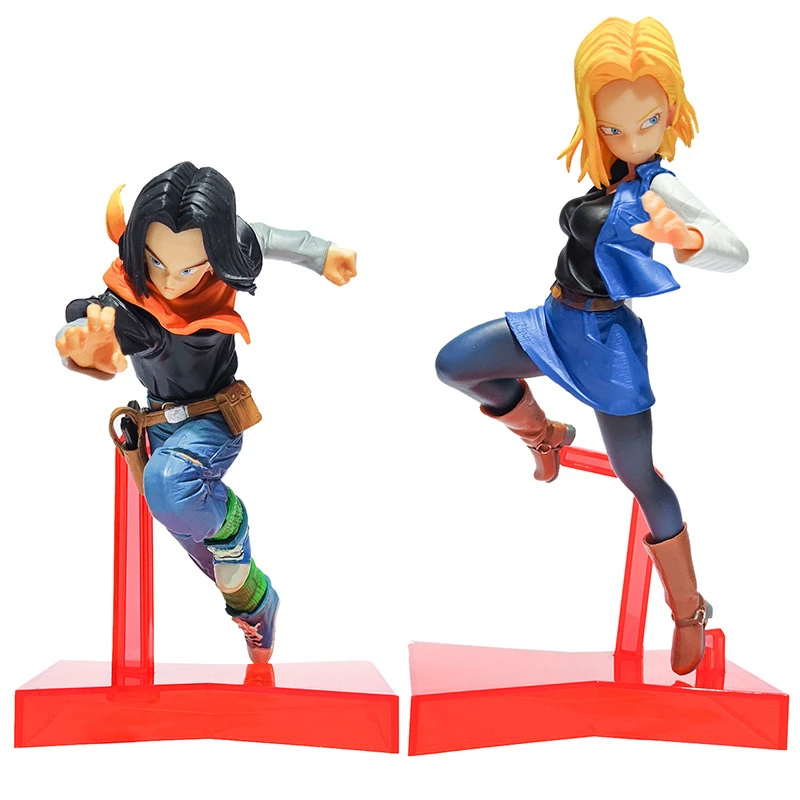 15-18cm Dragon Ball Anime Figure Android 17 Lapis And Android 18 Lazuli PVC - £14.63 GBP+