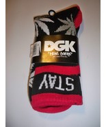 MEN&#39;S GUYS DGK STAY SMOKIN CREW RED/ WHITE/BLACK SOCKS CREW  NEW $16 - $15.15 CAD